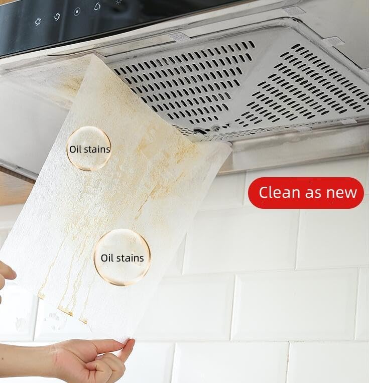 LBGWOEC 12PCS Disposable range Hood Filters Sheets,Nonwoven oil filter paper,hood filters for kitchen,Flame retardant high temperature filter fabric (43 * 45CM) - Image 5